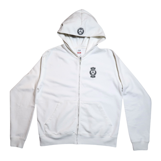 Benz zip-up hoodie - Cream